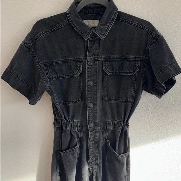 FREE PEOPLE Black Marci Coverall Denim Jumpsuit XS - Picture 6 of 8
